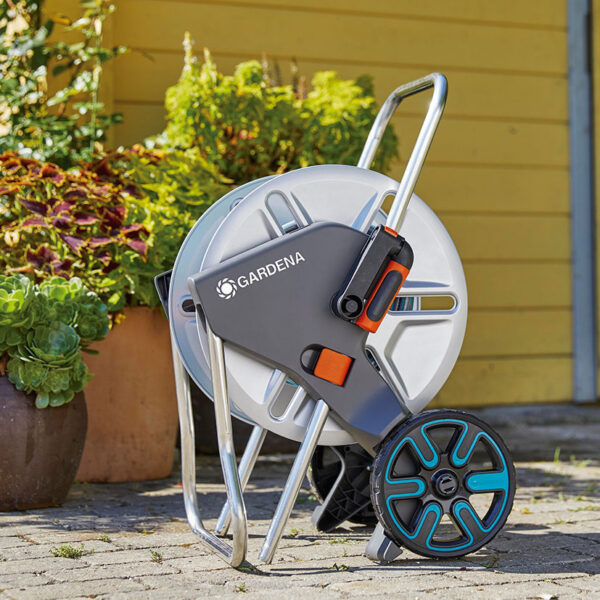 Carro metal sin manguera Gardena manivela plegable - Imagen 2