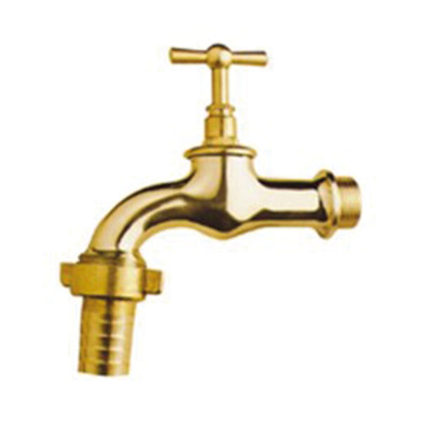 Grifo curvo de esfera de 3/4" de conexión racor manguera para jardín