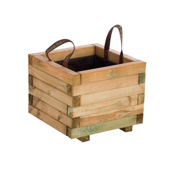 Jardinera cuadrada Baroque con asas y geotextil 40x40x33 cm 28 l