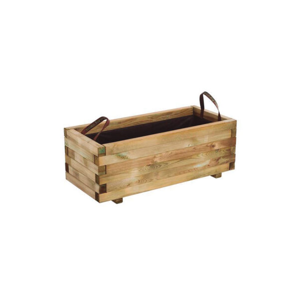 Jardinera cuadrada Baroque con asas y geotextil 90x40x33 cm 73 l