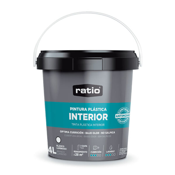 Pintura plástica interior ratio 4l
