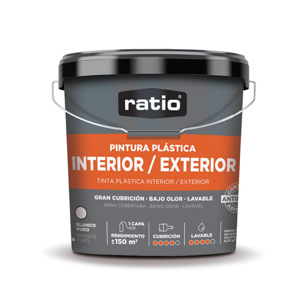 Pintura plástica int/exterior ratio 15l