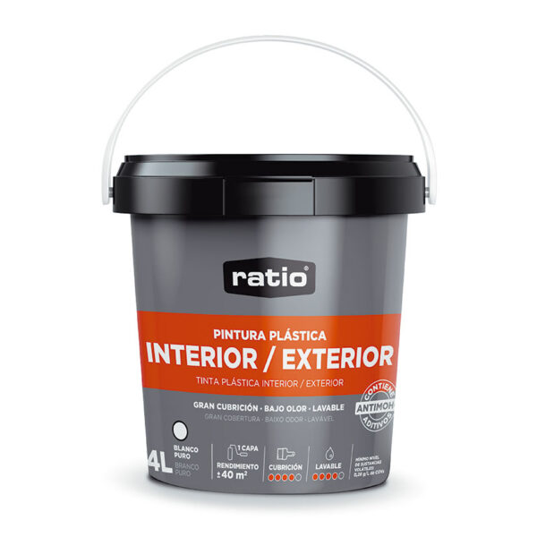 Pintura plástica int/exterior ratio 4 l
