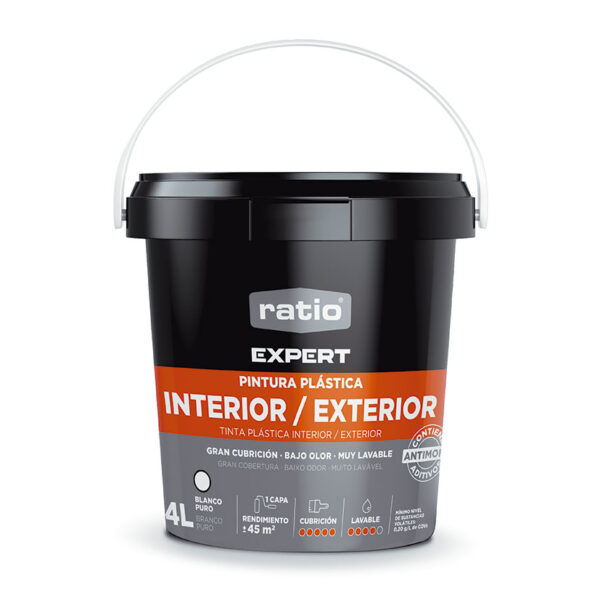 Pintura plástica interior-exterior RATIO Expert 4L