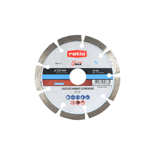 Disco diamante segmentado. ø 115 mm. Sinter Beton. RATIO.Q-Max