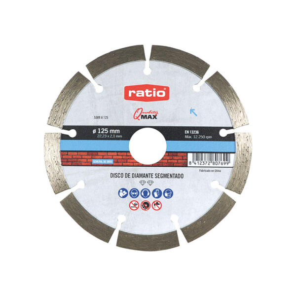 Disco diamante segmentado. ø 125 mm. Sinter Beton. RATIO.Q-Max