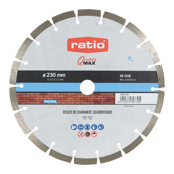 Disco diamante segmentado. ø 230 mm. Sinter Beton. RATIO.Q-Max