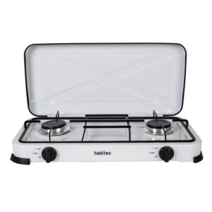 Cocina portátil gas 2 fuegos Habitex