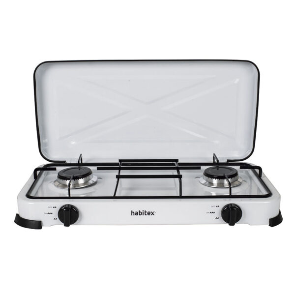 Cocina portátil gas 2 fuegos Habitex