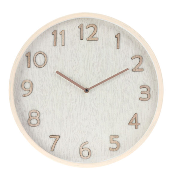 Reloj pared 38cm, MDF y cristal, 38x5cm, 1xAA pila no incluida