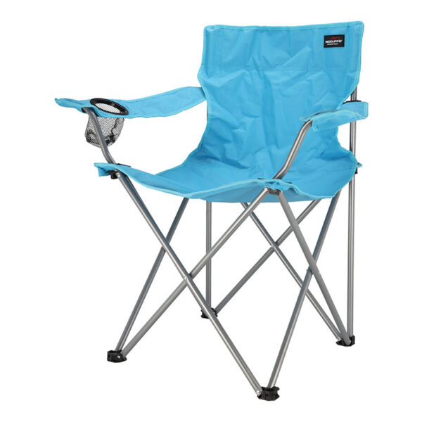 Silla plegable poliéster (máx 110 Kg) con bolsa.