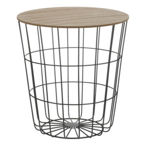 Mesa madera/acero Ø 39X41 cm Negro