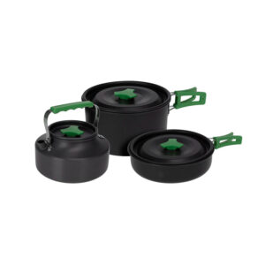 Juego de cacerolas de aluminio anodizado con asas de acero inox. 3 pi