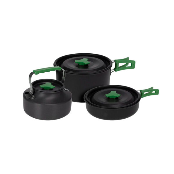 Juego de cacerolas de aluminio anodizado con asas de acero inox. 3 pi
