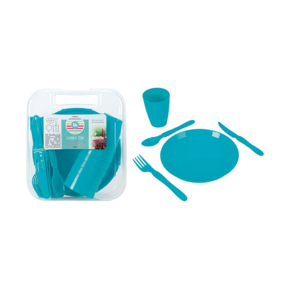 Set platos picnic. Juego 31 pzas. Colores surtidos.