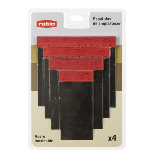 Espatula carrocero inox. 4 piezas ratio