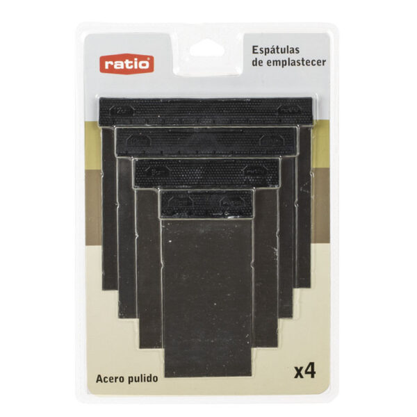 Espatula carrocero acero 4 piezas ratio