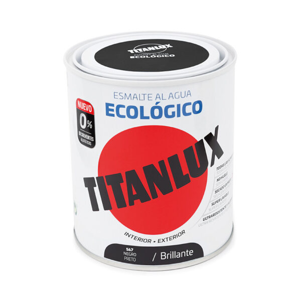 Titanlux base agua negro 750ml brillant