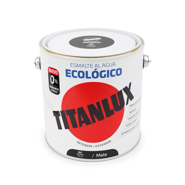 Titanlux base agua negro 750ml mate