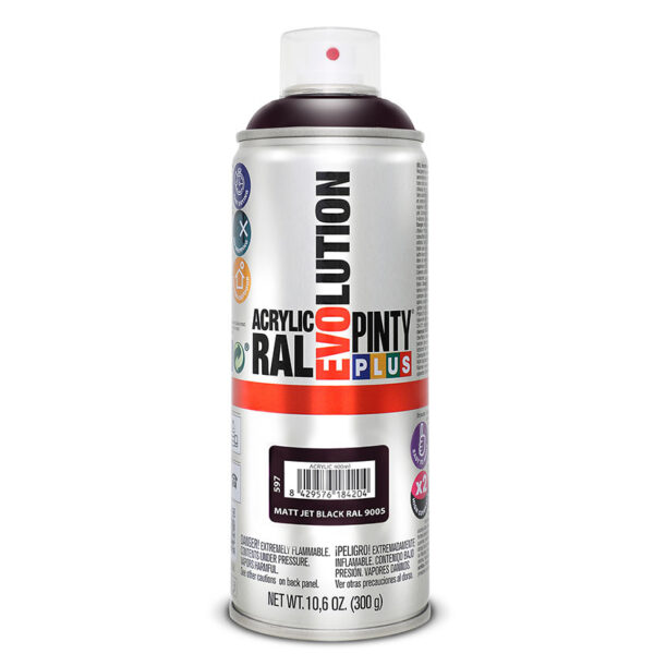 Pintura spray acrilica negro mate 400ml