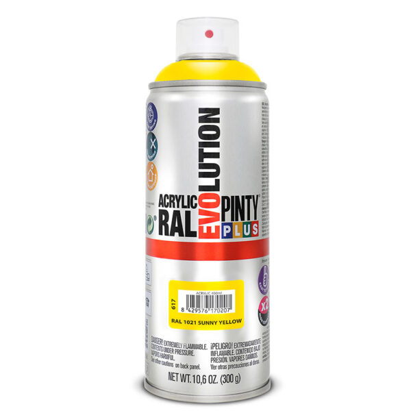Pintura spray acrilica amarillo 400ml