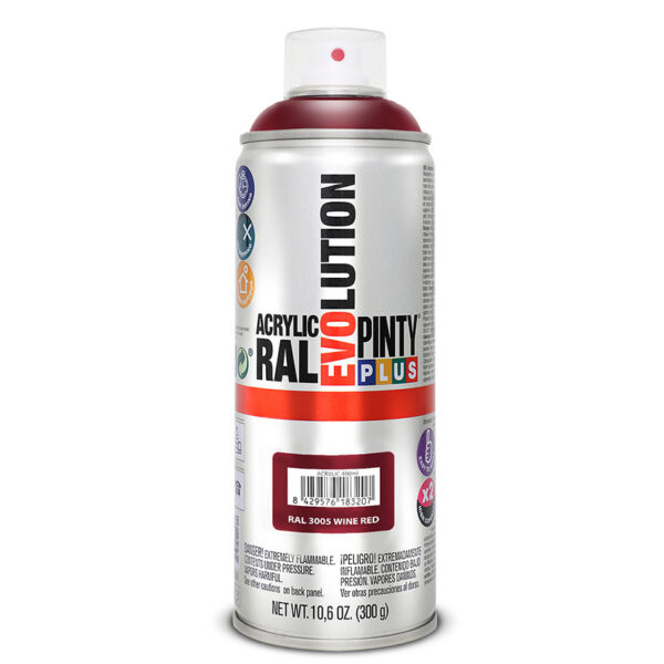 Pintura spray acrilica rojo burdeos400ml