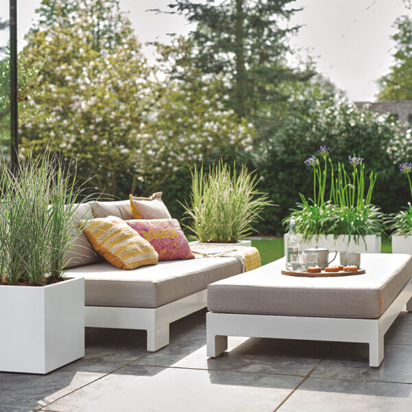 Maceta cubo 40 cm blanco - Imagen 3