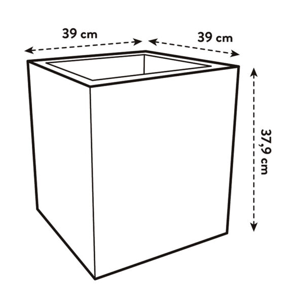 Maceta cubo 40 cm blanco - Imagen 4