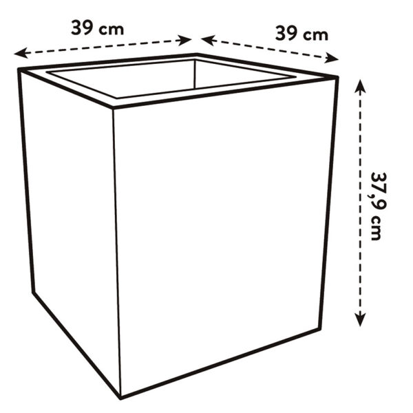 Maceta cubo 40 cm negro - Imagen 3
