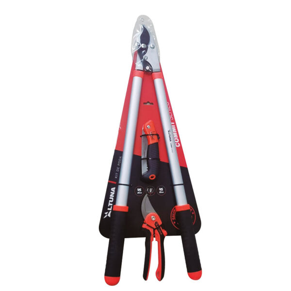 Kit tijera podar 2 manos + tijera 1 mano + serrucho plegable