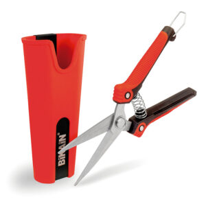 Tijera poda universal hoja recta larga 20 cm. hoja dentada+funda