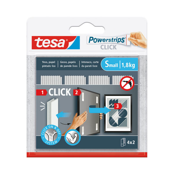 Tiras cuelga cuadros tesa powerstrips click 4x2 s pequeñas
