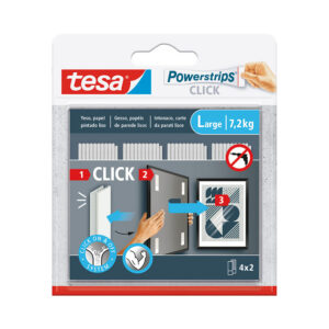Tiras cuelga cuadros tesa powerstrips click 4x2 l grandes