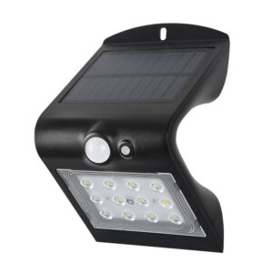 Aplique solar led 1,5W 4000k neg.c/senso