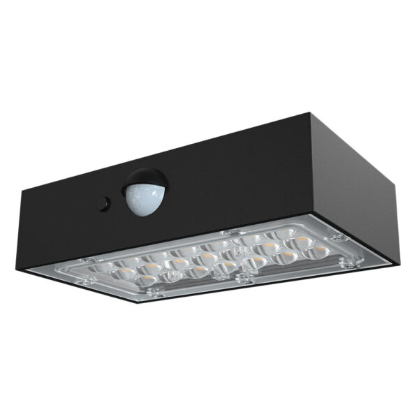 Aplique led solar IP65 350lm 3W negro