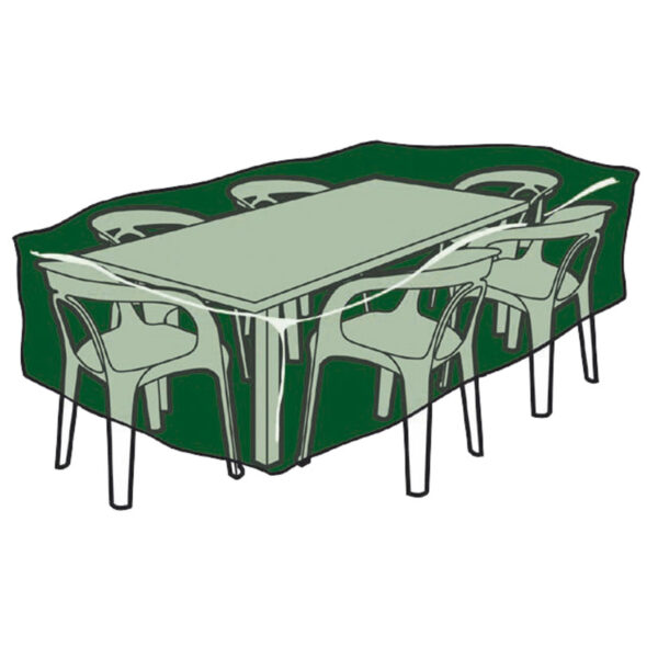 Funda muebles poliéster mesa y sillas. 325x205x90 cm - Imagen 3