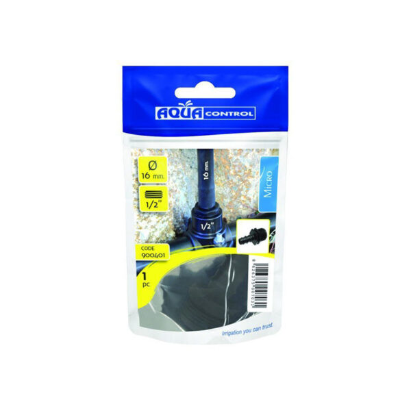 Riego goteo. Adpatador macho 16 mm X1/2" - Imagen 3