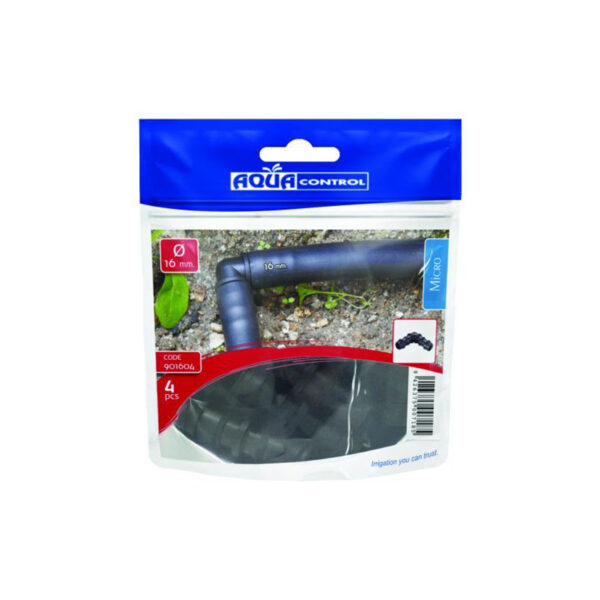 Riego goteo.Codo 16 mm 4 uds - Imagen 3