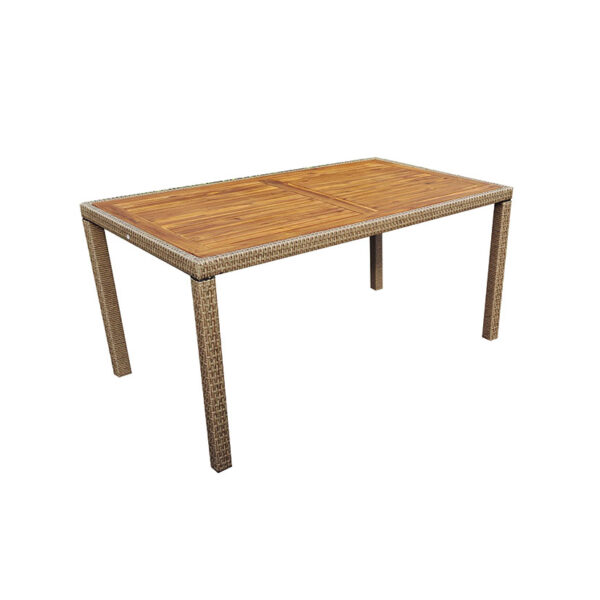 Mesa Tahití acero/ratán 150 cm