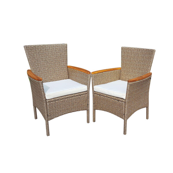 Sillón Tahití ratán/acero/madera