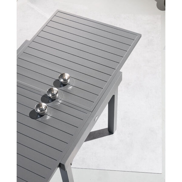 Mesa Piazza extensible aluminio 90/180x90xh 75 cm. Grafito - Imagen 2