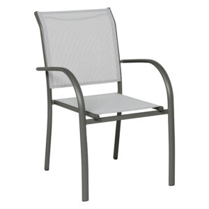 Silla Piazza alumino/acero textil grafito/gris