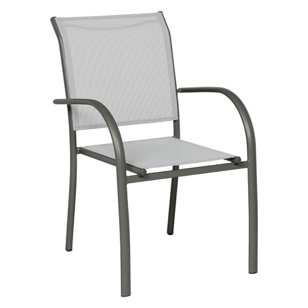 Silla Piazza alumino/acero textil grafito/gris