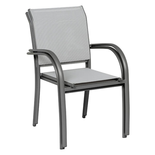 Silla Piazza alumino/acero textil grafito/gris - Imagen 2