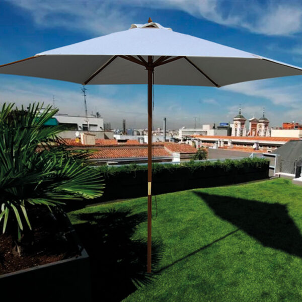 Parasol madera 3 m color crudo - Imagen 2