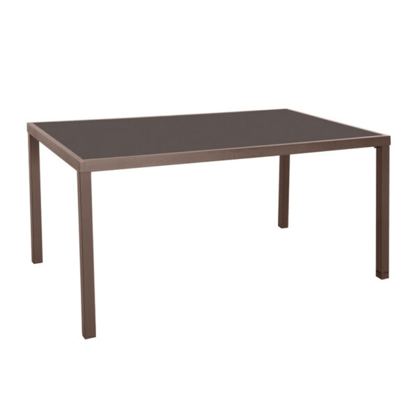 Conjunto Madeira. Mesa acero/vidrio 170x100x74 cm