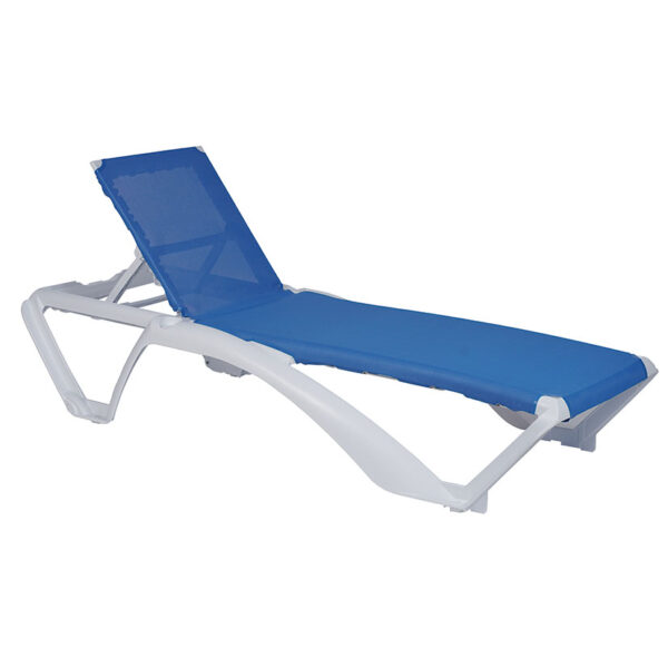 Tumbona Acqua73x190x35 cm. Blanca/Azul
