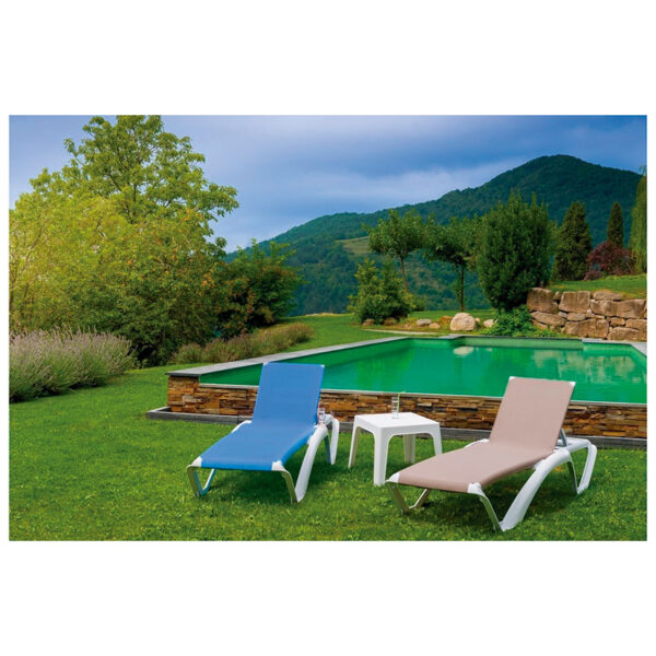 Tumbona Acqua73x190x35 cm. Blanca/Azul - Imagen 2