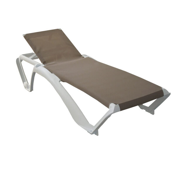 Tumbona Acqua 73x190x36 Blanca/arena