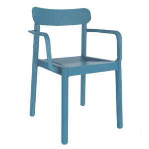 Silla Elba con brazos. Color azul retro